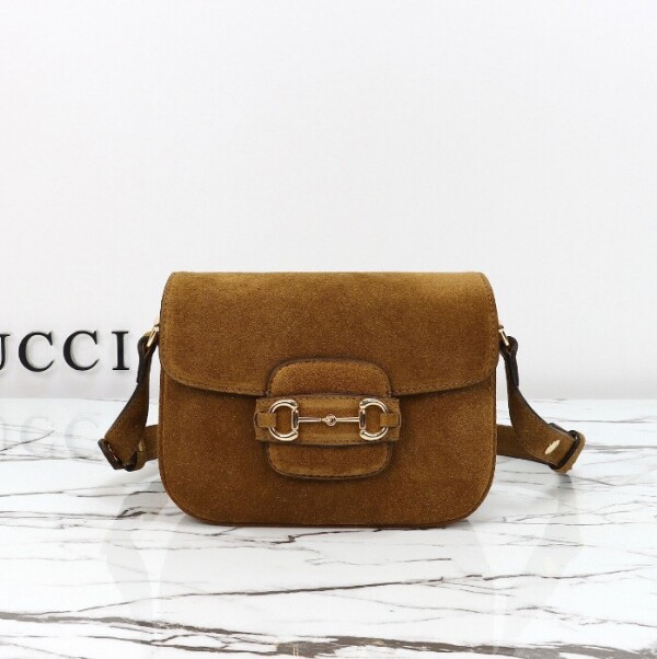 블링크,구찌 호스빗 1955 아우라 미니 스웨이드 숄더백 847064