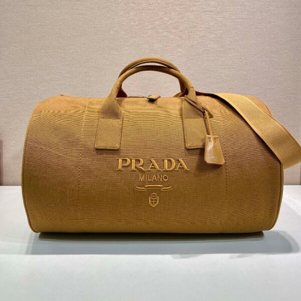 블링크,프라다 캔버스 더플백 발틱 브라운 2VC051