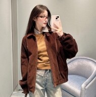 미우미우 코듀로이 블루종 재킷 카카오브라운 ML843  Y
