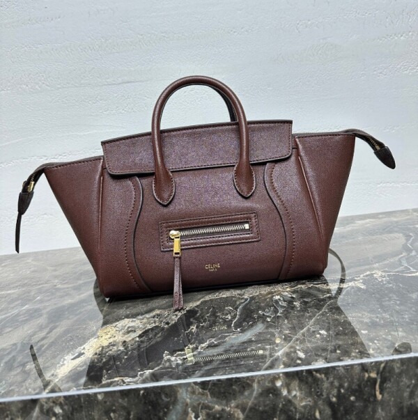 블링크,셀린느 튜블러 핸들 러기지백 가죽 와인 124213GW2 38NO