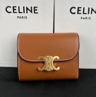 셀린느 샤이니 카프스킨 트리옴페 스몰 플랩 여성 지갑 카멜 10D783DPV