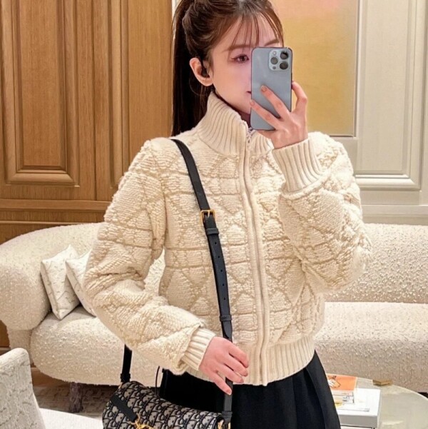 블링크,디올 매크로까나쥬 지퍼 가디건 캐시미어 여성 254V20AM340  D