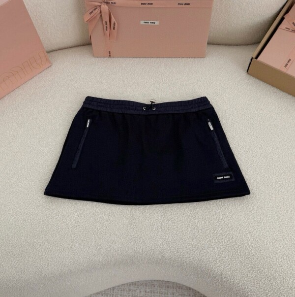 블링크,미우미우 코튼 드로우스트링 미니 스커트 MJD226SOOO18TP  D