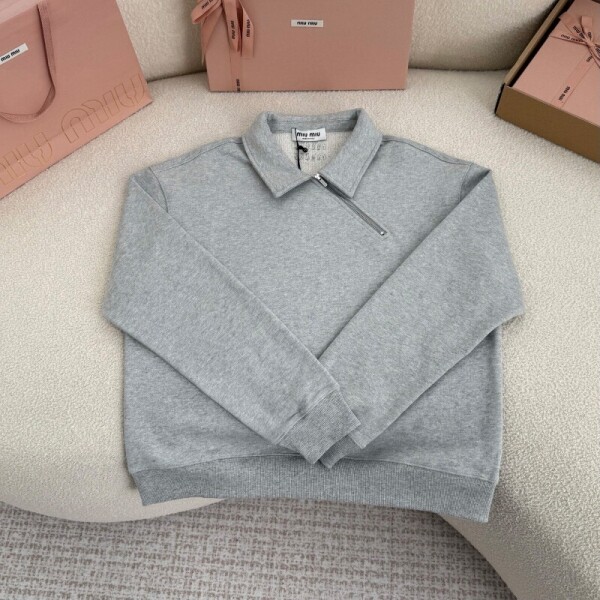 블링크,미우미우 코튼 플리스 자켓 Zippered cotton fleece jacket MJLA04  D