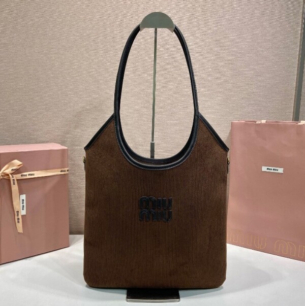 블링크,미우미우 아이비 스웨이드 백 커피 5BG231