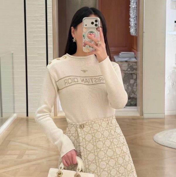 블링크,디올 여성 니트웨어 캐시미어 스웨터 Oro 12 614S94B0549  H