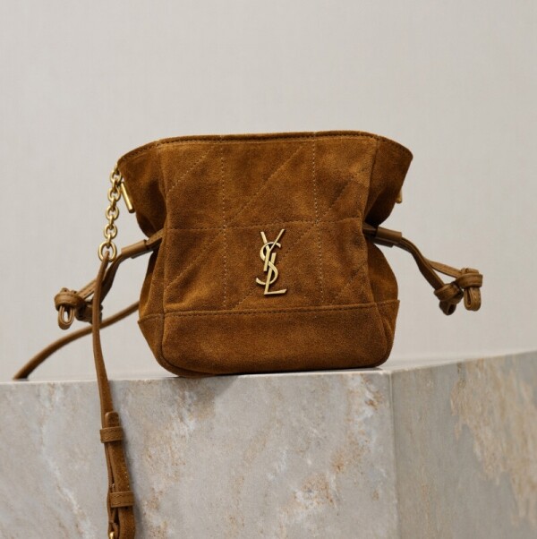 블링크,생로랑 제이미 미니 숄더 파우치 스웨이드 브라운 859174