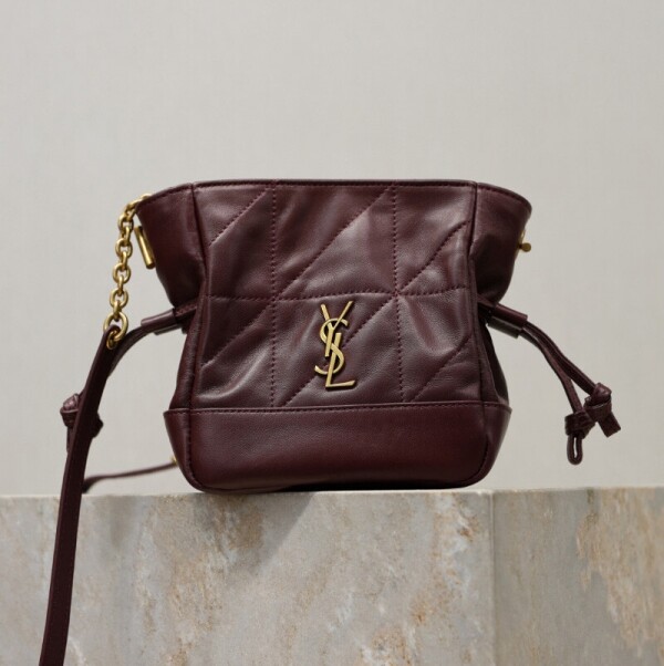 블링크,생로랑 제이미 미니 숄더 파우치 램스킨 와인 859174