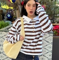 샤넬 26SS  CC 로고 버튼 코튼 트위드 풀오버 폴로 셔츠 P81087  H