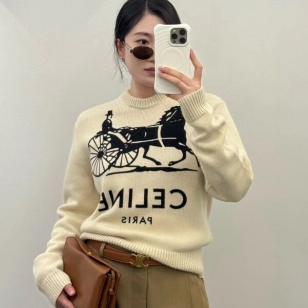 블링크,셀린느 캐시미어 라운드넥 스웨터 RY0SV1261  H