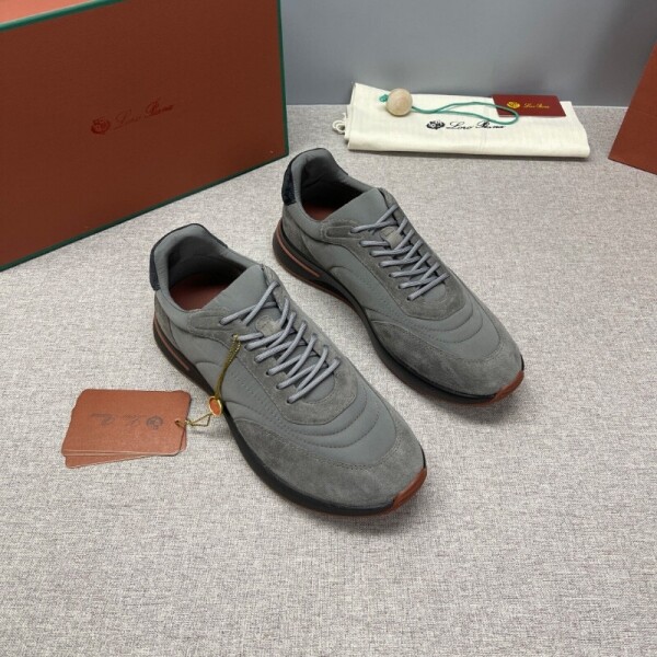 블링크,로로피아나 위켄드 워크 남성 스웨이드 쉘  그레이 스니커즈 FAM17195715