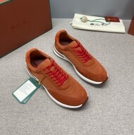 로로피아나 위켄드 워크 남성 스웨이드 쉘 오렌지 스니커즈 FAM17195715