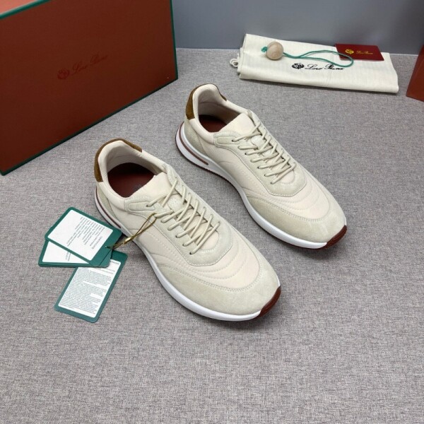 블링크,로로피아나 위켄드 워크 남성 스웨이드 쉘 아이보리 스니커즈 FAM17195715