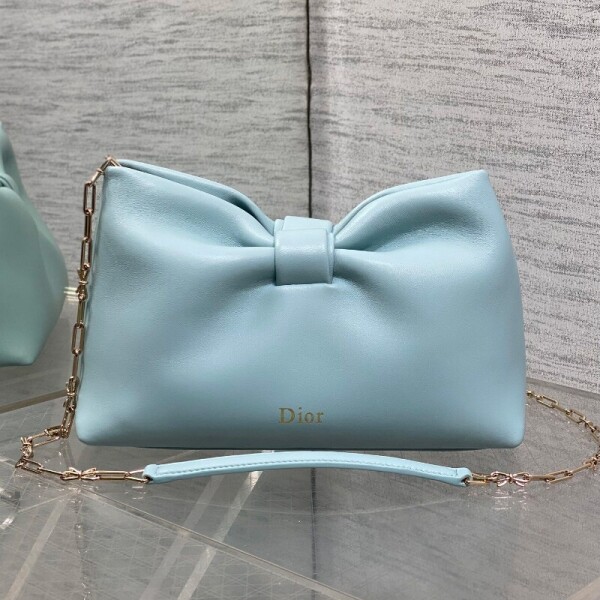 블링크,디올 보우 리본 백 미디엄 램스킨 블루 M0714OUQO_M900