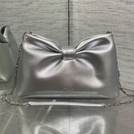 디올 보우 리본 백 미디엄 램스킨 실버 M0714OUQO_M900