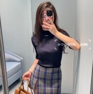 미우미우니트 골지 니트 울 스웨터 네이비 MML02L  H