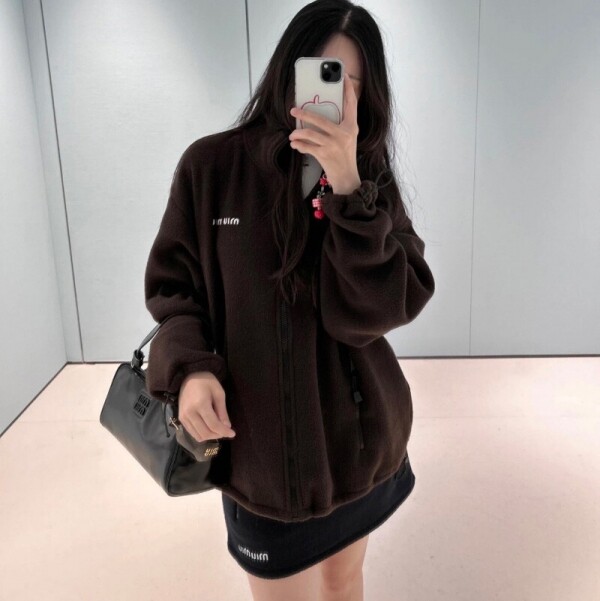 블링크,미우미우 플리스 지퍼 여성 자켓 MJL042_1732_F0192  H