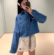 미우미우 카고 셔츠 위드 로고 MK2025  H