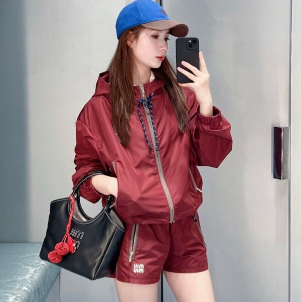 블링크,미우미우 아마란스 테크니컬 캔버스 후드 재킷 ML1054OOO13MF  H