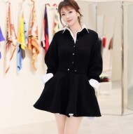 셀린느 미니 드레스 울 블랙 RR0H80U57 H