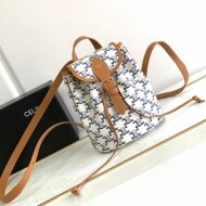 셀린느 트리오페 미니 폴코 백팩 화이트 블루 앤 브라운 2칼라 197662BZJ