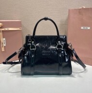 미우미우 빅리본장식 탈부착 조절식 토트백 블랙 5BA327