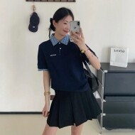 미우미우 레이어드 폴로 티셔츠 MJN555  H