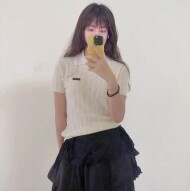 미우미우 캐시미어 및 실크 폴로 스웨터 MMLA39-159H  H