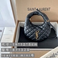 생로랑 미니 백 슬림핏 램스킨 블랙  871329