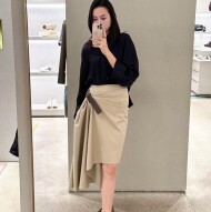 로에베 비대칭 벨트 미디 스커트 S359Y08  D