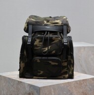 생로랑 남자 백팩 에코닐 부드러운 가죽 카키 437110