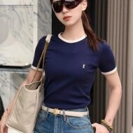 생로랑 카산드르 티셔츠 립드 코튼 저지 873313Y38CC4490  H