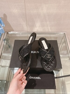 샤넬 CC 쪼리 모직 슬리퍼 3컬러