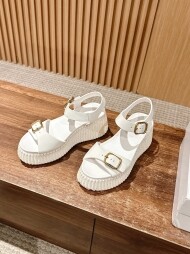 통굽 샌들 뮬 굽높이 3컬러 8.0cm