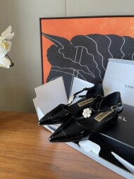 샤넬 동백꽃 메리제인 플랫슈즈