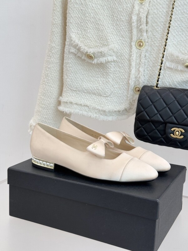 위핑,샤넬 더블C 리본 진주 메리제인 슈즈