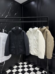 제냐 후드 쇼트 다운 재킷