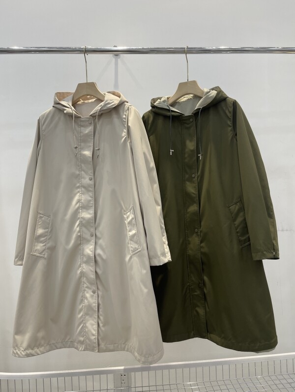 위핑,로로피아나 여성 후드 롱 바람막이