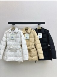 버버리 후드 쇼트 다운 패딩 90 화이트 오리털