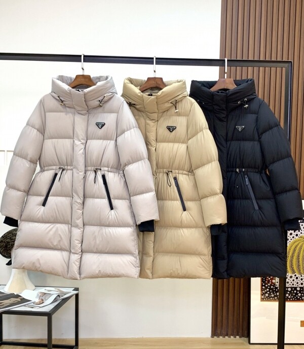 위핑,프라다 오리지널 1:1 맞춤 제작 고품질 최고급 95 화이트 구스다운 패딩