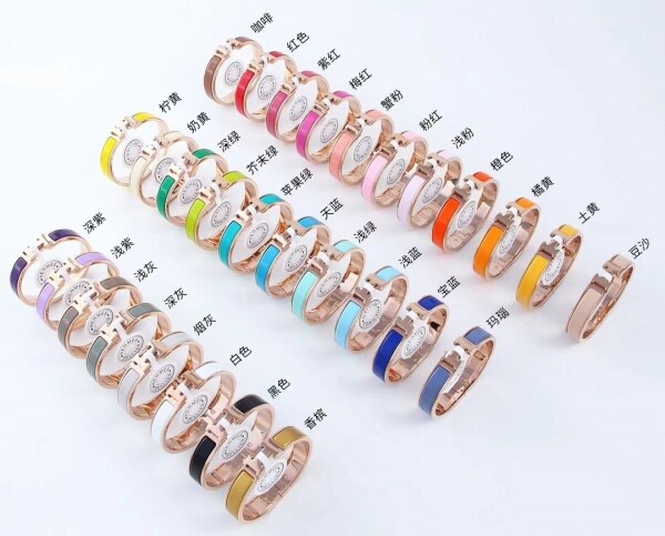 위핑,에르메스 팔찌 프리미엄 1:1 에나멜 팔찌 메탈릭 골드 화이트 골드 로즈 골드 Clic H 블레이슬링 12mm H700001FO