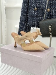 지미추 뾰족한 금속 버클 뮬러 힐 슬리퍼 2컬러