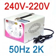 해외용 2k 변압기 50Hz 240V-220V 다운 트랜스 강압기 유럽 호주 뉴질랜드 중국 싱가폴 아프리카 50Hz지역사용 변압기 트랜스
