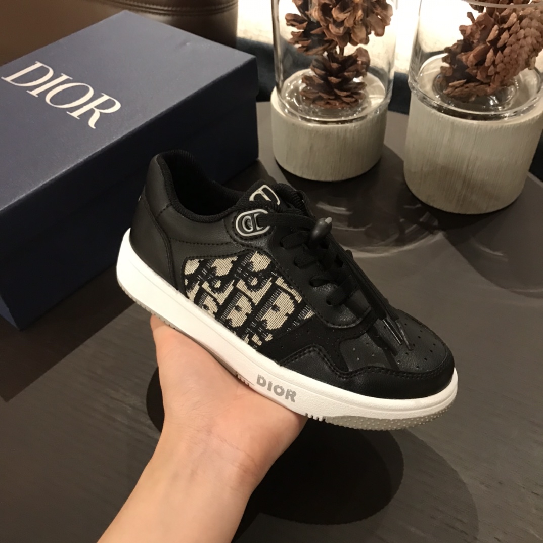 위핑,디올 Dior 패션 및 다재다능한 어린이 운동화 캐주얼 런닝화 남여 공용 블랙