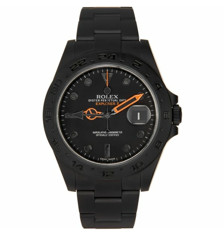 위핑,매드 파리스 MAD Paris Black & Orange Customized Rolex Explorer II Watch 211781M165013