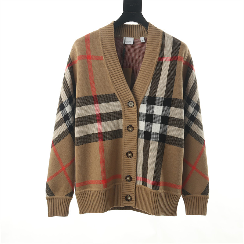 버버리 BBR 21FW 라지 체크 울 니트 가디건 남여공용