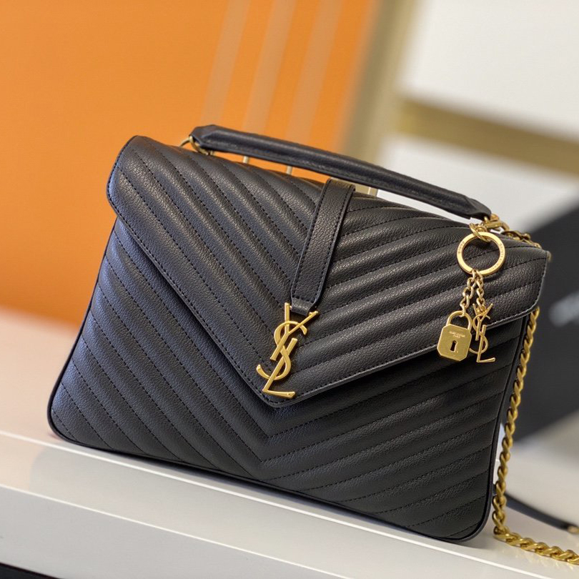 위핑,생로랑 Saint Laurent 숙녀 블랙 가죽 패션 메신저 백 487212