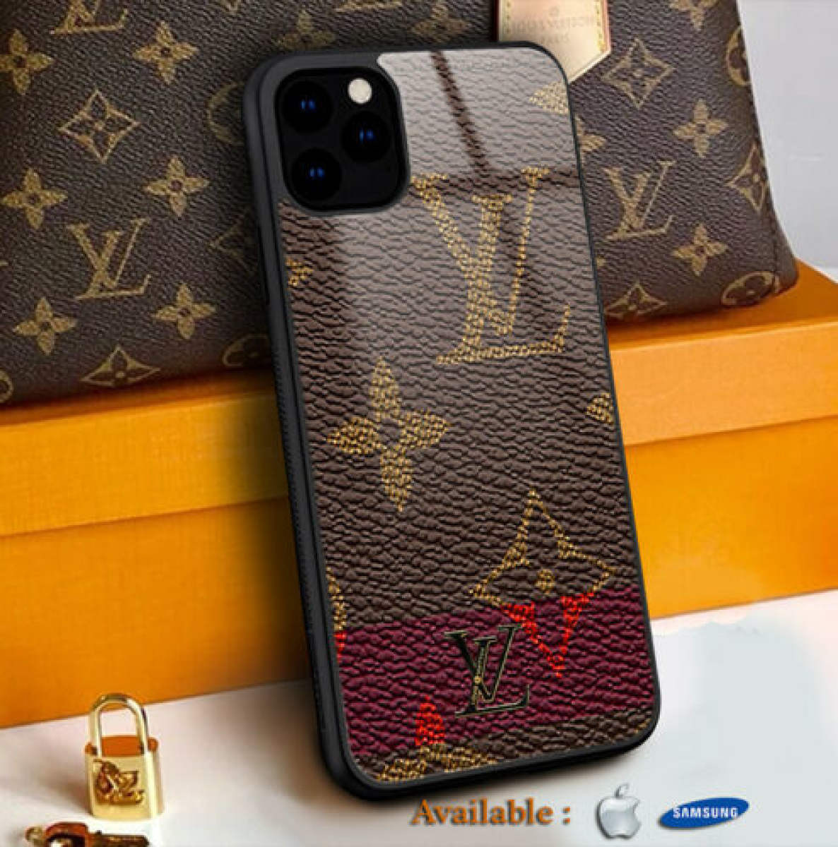 삼성 갤럭시/아이폰루이비통 LV TPU Shockproof Phone Case Back Glass Cover For Apple 위핑