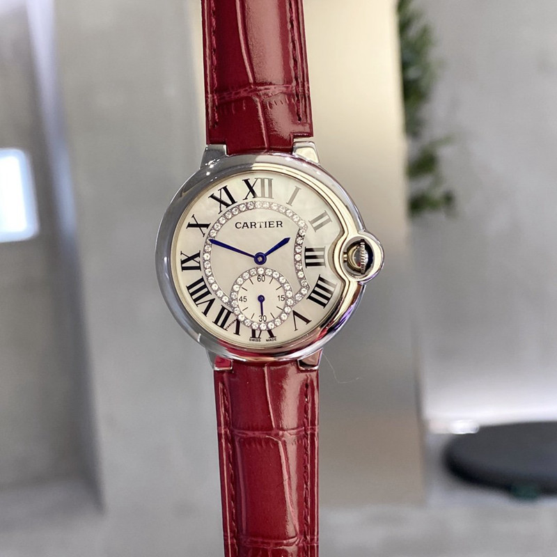 위핑,까르띠에 Cartier 블루 벌룬 럭셔리 여성용 쿼츠 시계 36mm