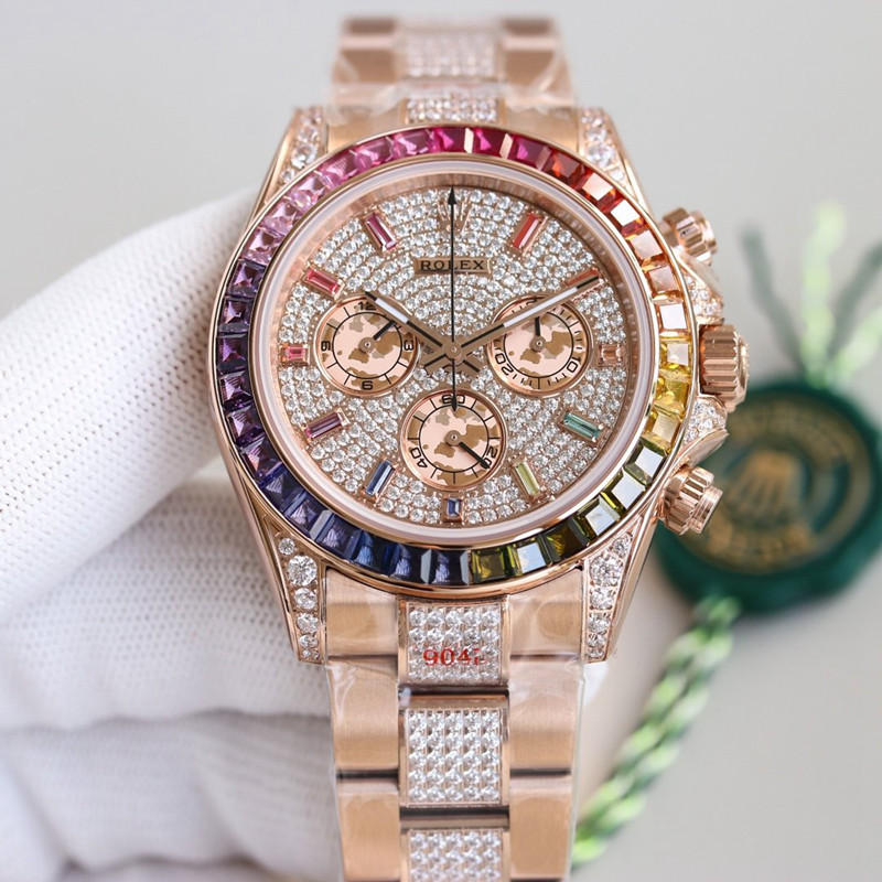 롤렉스 Rolex 레인보우 풀 다이아몬드 남성용 시계